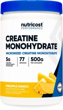 NUTRICOST PINEAPPLE MANGO CREATINE MONOHYDRATE POWDER 500G - MICRONIZED SUPPLEMENT - VEGAN NON-GMO GLUTEN