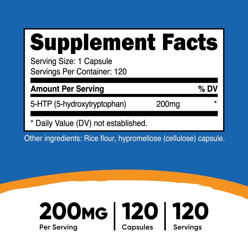 NUTRICOST 5HTP 200MG 120 CAPSULES DIETARY SUPPLEMENT