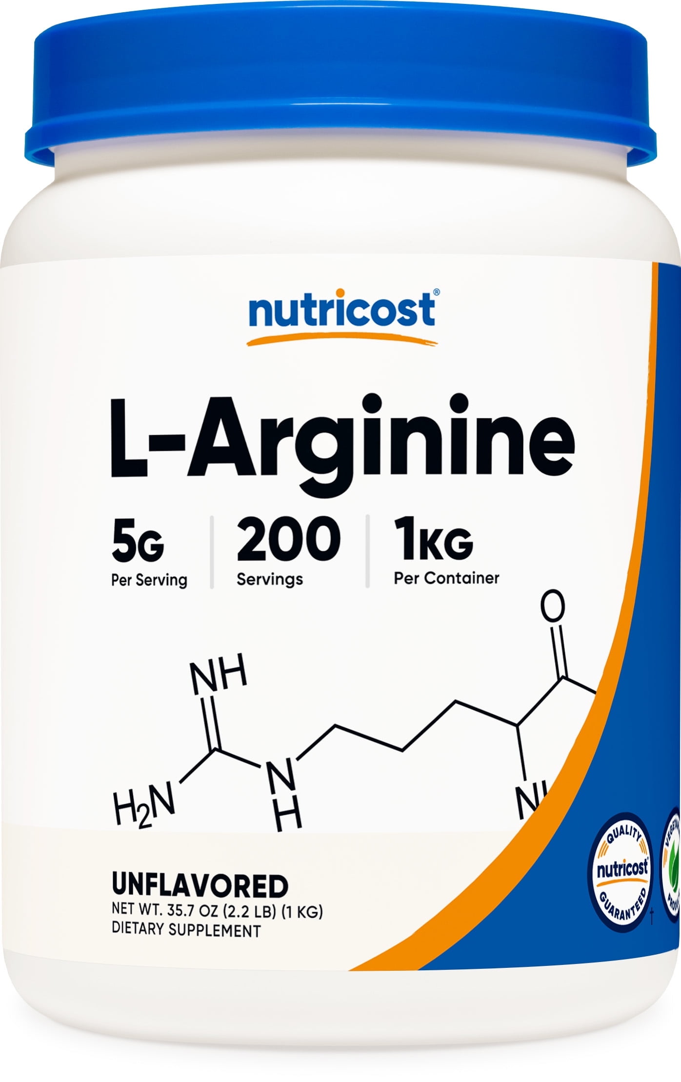 NUTRICOST L-ARGININE POWDER 1KG 5G PER SERVING NON-GMO GLUTEN FREE SUPPLEMENT
