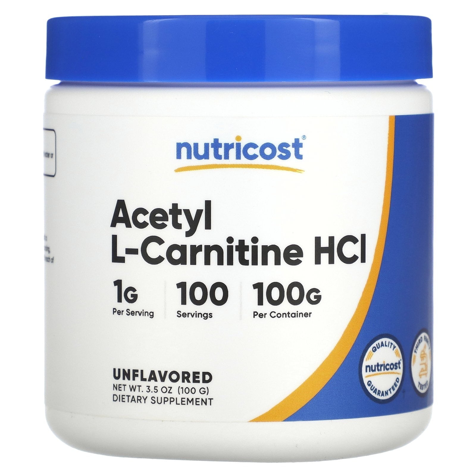 NUTRICOST ACETYL L-CARNITINE ALCAR POWDER 100 GRAMS 1G PER SERVING