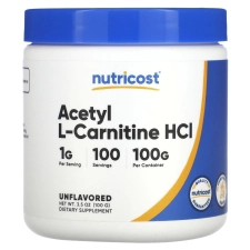 NUTRICOST ACETYL L-CARNITINE ALCAR POWDER 100 GRAMS 1G PER SERVING