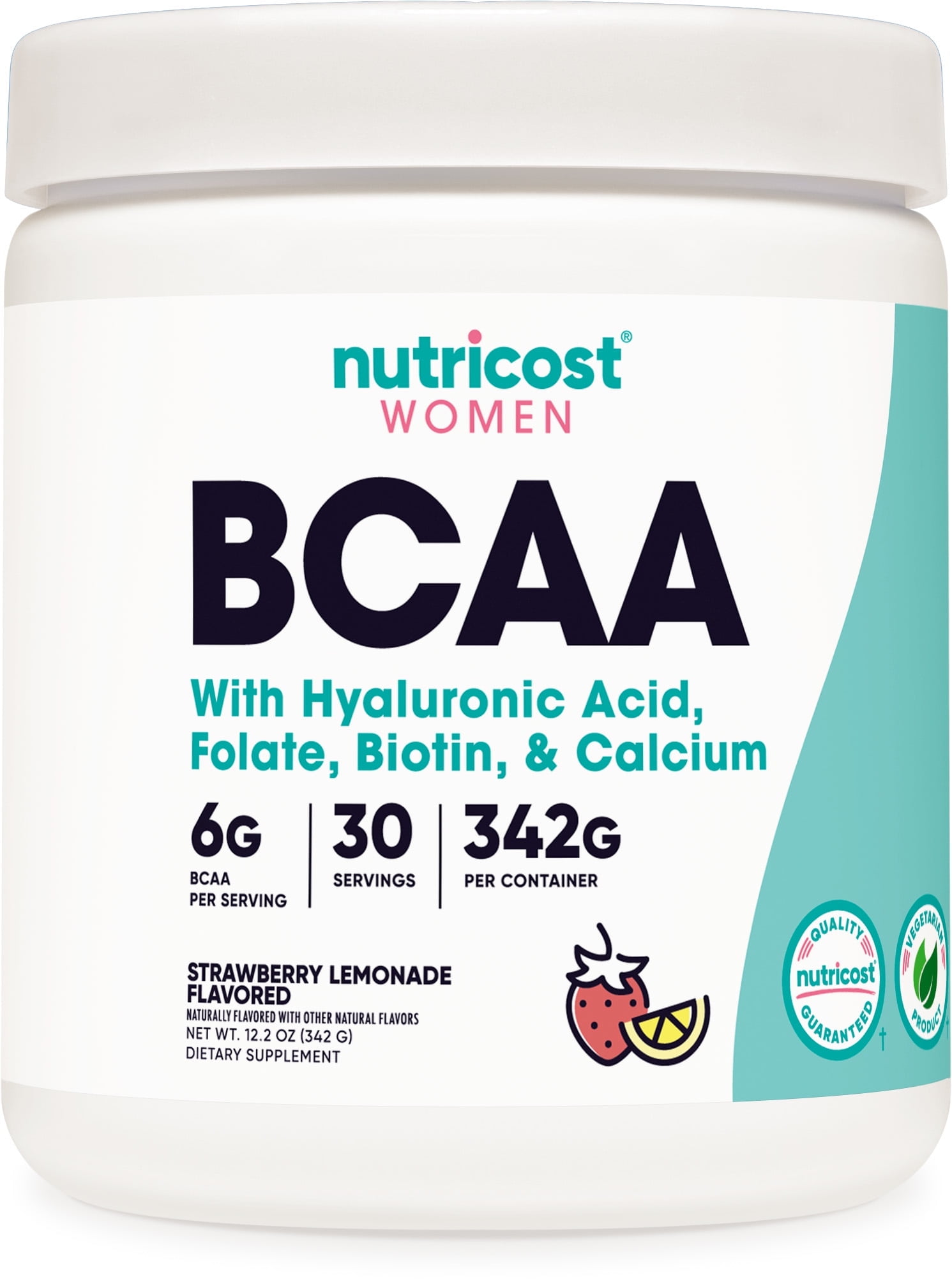 NUTRICOST BCAA POWDER WOMEN STRAWBERRY LEMONADE 30 SERVINGS