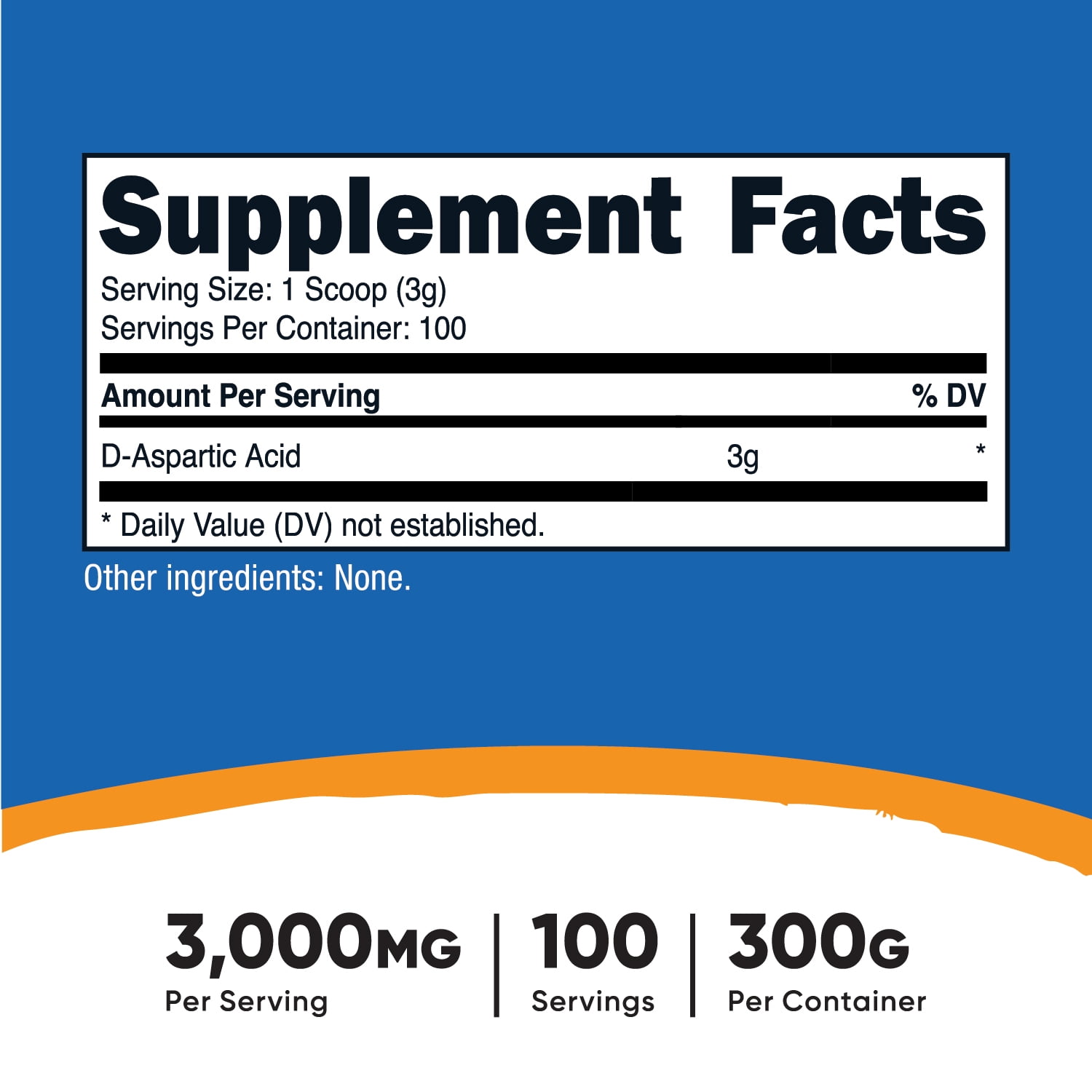 NUTRICOST D ASPARTIC ACID DAA POWDER 300 GRAMS HEALTH SUPPLEMENT