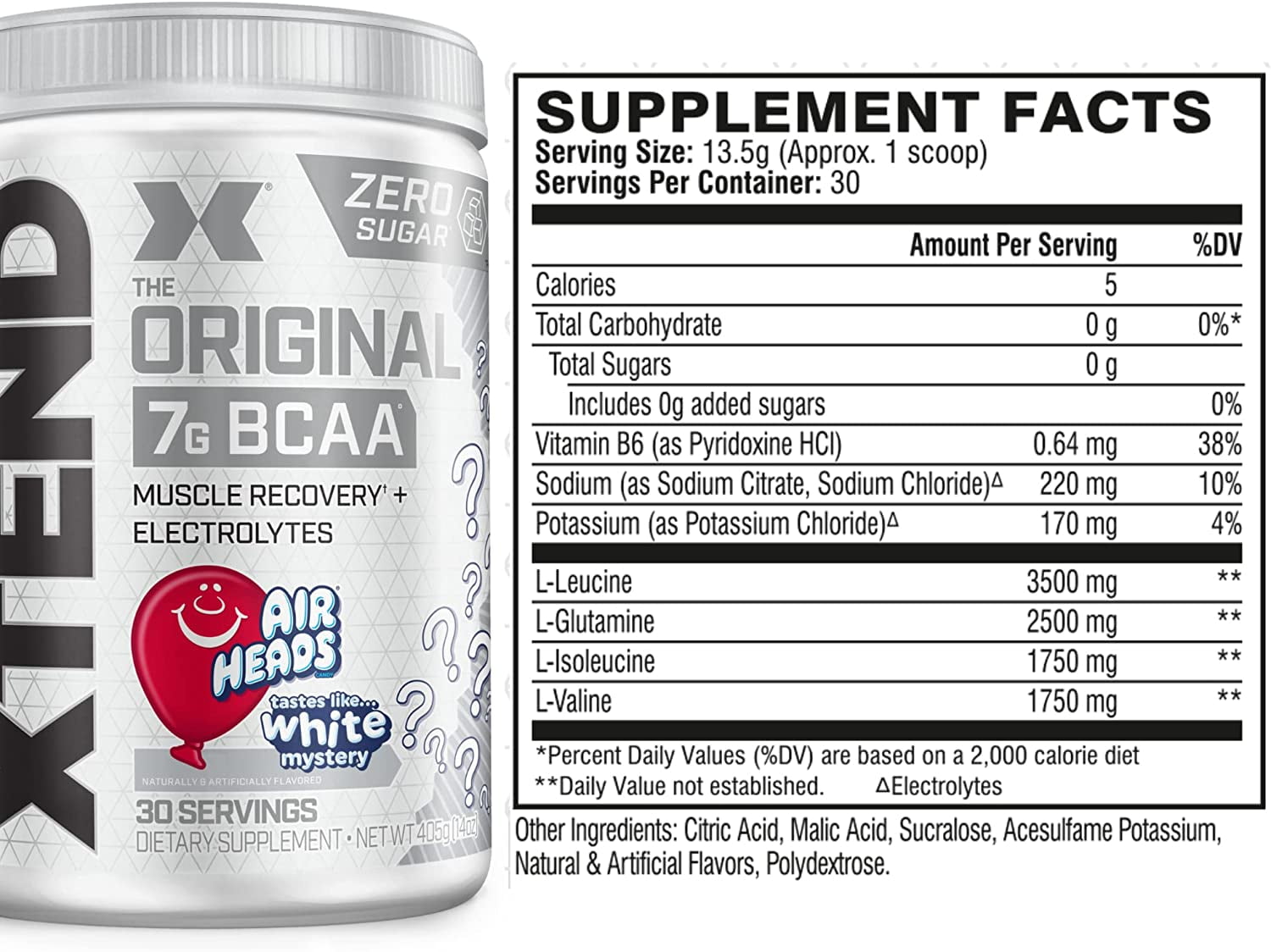 XTEND ORIGINAL 7G BCAA AIR HEADS 14 OZ 405 G FOR IMPROVED WORKOUT PERFORMANCE