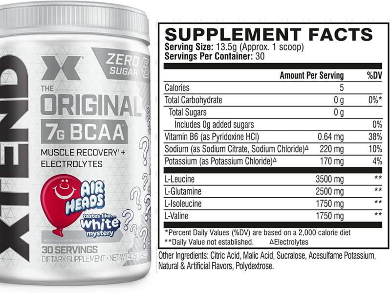 XTEND ORIGINAL 7G BCAA AIR HEADS 14 OZ 405 G FOR IMPROVED WORKOUT PERFORMANCE
