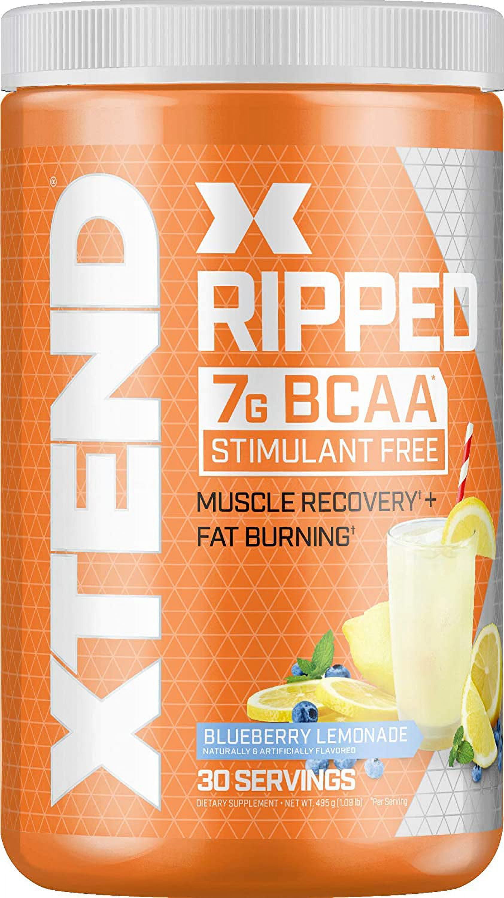 XTEND RIPPED 7G BCAA POWDER MUSCLE RECOVERY SUGAR-FREE BLUEBERRY LEMONADE 30 SERVINGS