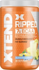 XTEND RIPPED 7G BCAA POWDER MUSCLE RECOVERY SUGAR-FREE BLUEBERRY LEMONADE 30 SERVINGS