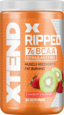 XTEND RIPPED 7G BCAA POWDER MUSCLE RECOVERY SUGAR-FREE STRAWBERRY KIWI SPLASH 30 SERVINGS