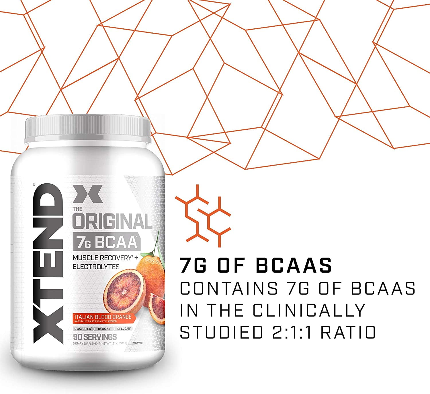 XTEND  ORIGINAL BCAA POWDER ITALIAN BLOOD ORANGE MUSCLE RECOVERY ELECTROLYTES 90 SERVINGS