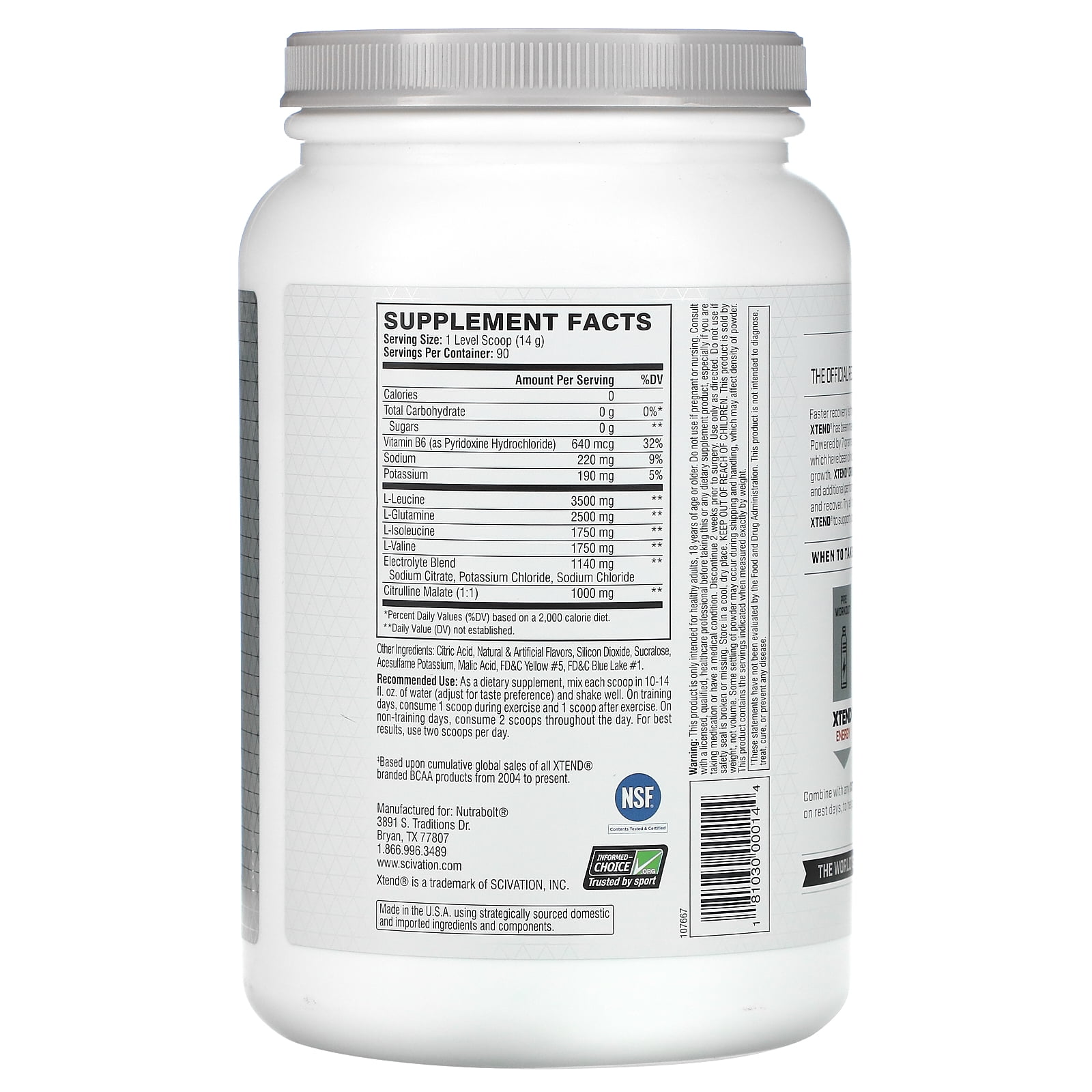 XTEND ORIGINAL 7G BCAA SMASH APPLE 2.78 LB 1.26 KG
