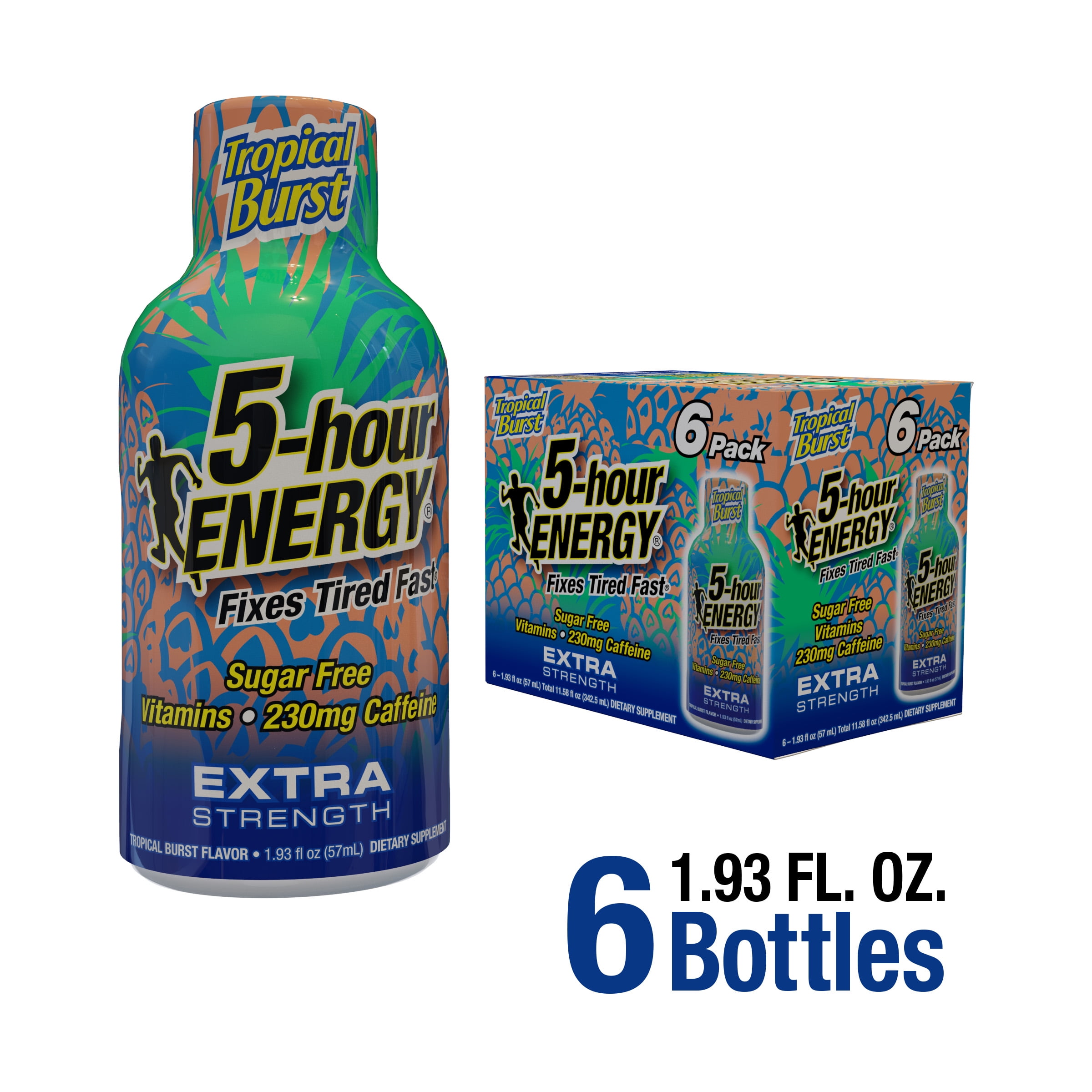 5-HOUR ENERGY EXTRA STRENGTH TROPICAL BURST SHOT 6 COUNT FOR ENERGY BOOST
