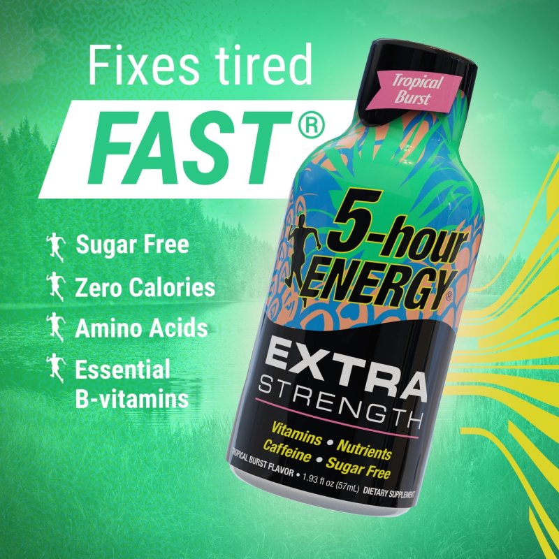 5-HOUR ENERGY SHOT EXTRA STRENGTH TROPICAL BURST 1.93 OZ 24 COUNT