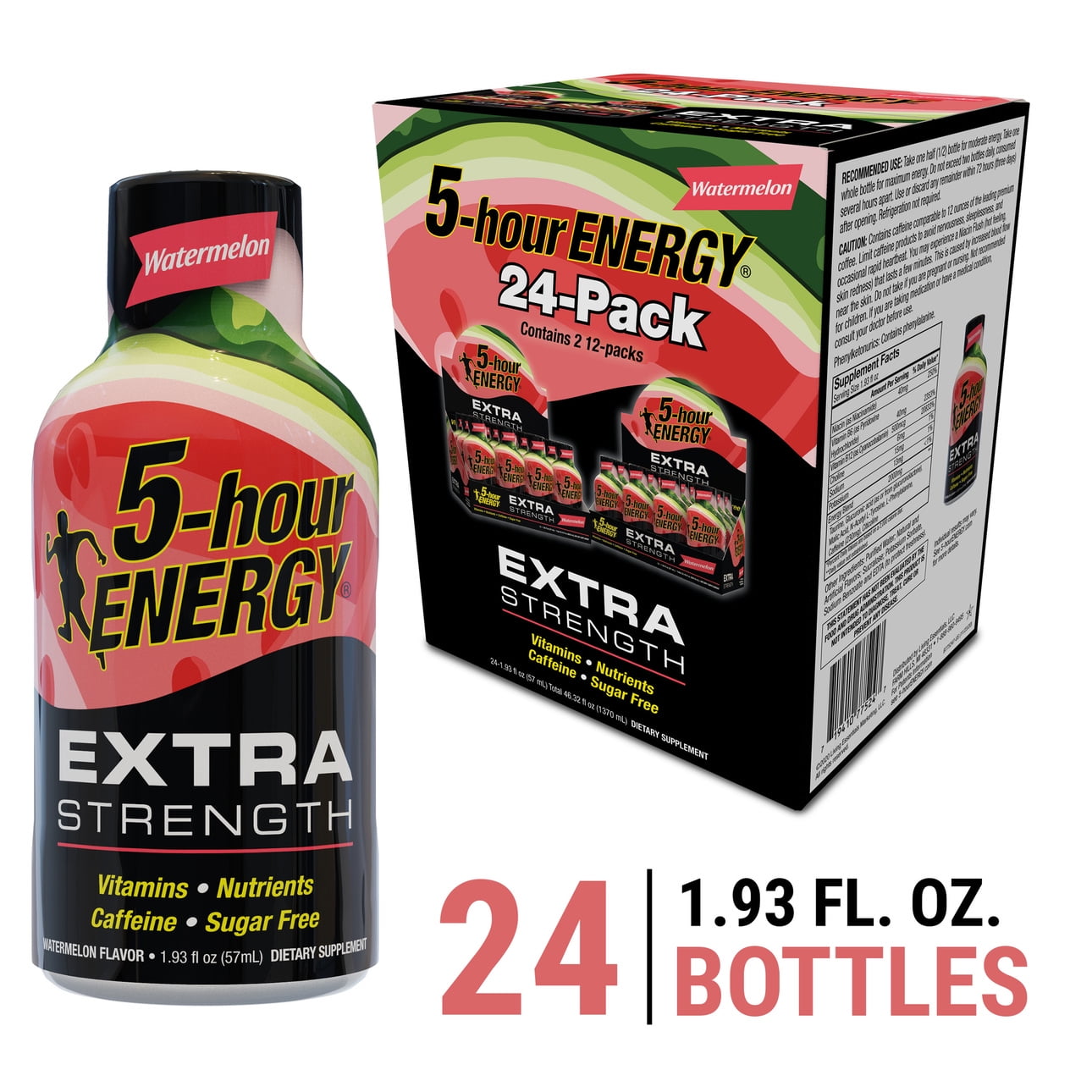 5-HOUR ENERGY SHOT EXTRA STRENGTH WATERMELON 1.93 OZ 24 COUNT