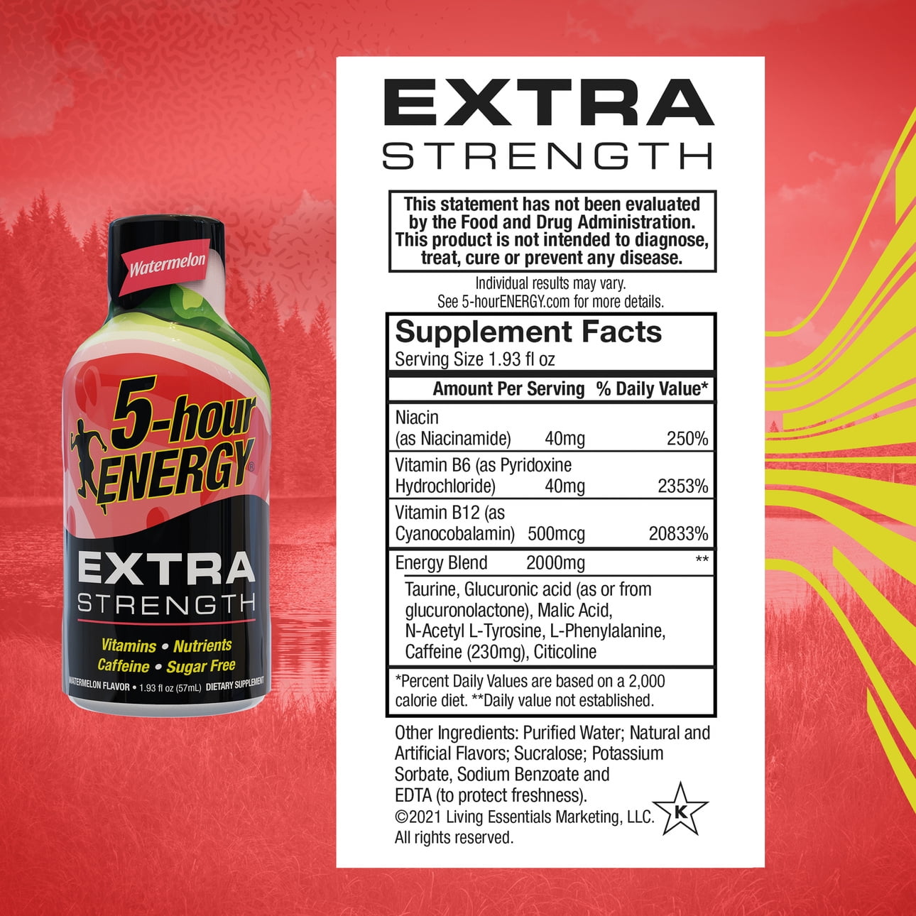 5-HOUR ENERGY SHOT EXTRA STRENGTH WATERMELON 1.93 OZ 24 COUNT