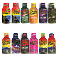 5 HOUR ENERGY SHOTS VARIETY PACK REGULAR EXTRA STRENGTH 12 COUNT