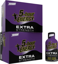 5-HOUR ENERGY EXTRA STRENGTH GRAPE FLAVOR ENERGY SHOT 1.93 OZ 24 COUNT SUGAR-FREE ZERO CALORIES B-VITAMINS AMINO ACIDS 230MG CAFFEINATED DIETARY SUPPLEMENT