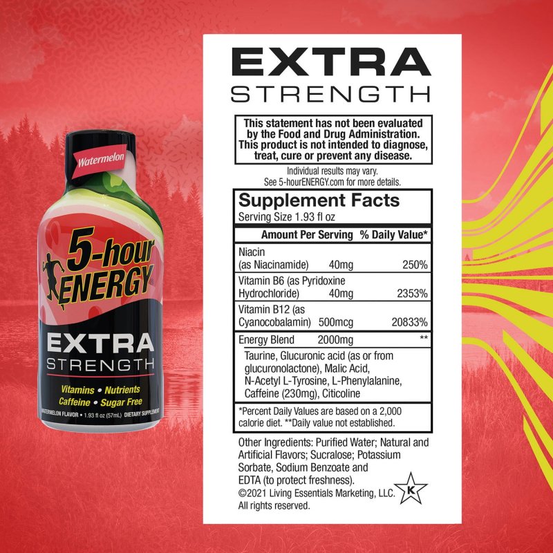 5-HOUR ENERGY EXTRA STRENGTH WATERMELON SHOT 24 PK. 1.93 OZ BY 5-HOUR ENERGY
