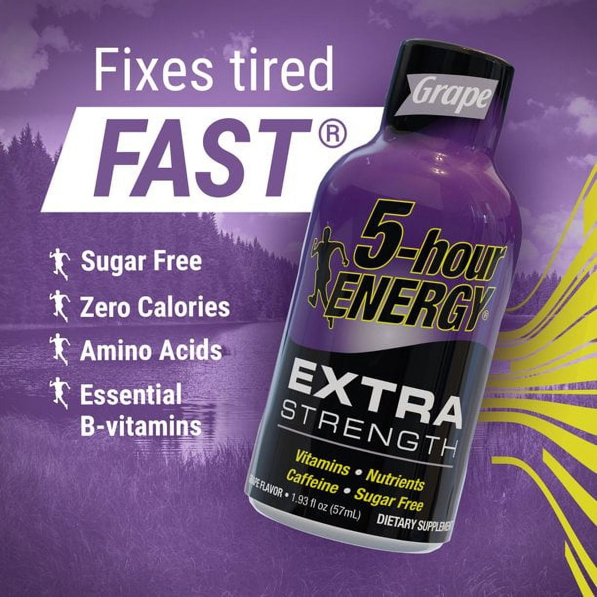 5 HOUR ENERGY SHOT EXTRA STRENGTH GRAPE 1.93 OZ 12 COUNT FOR FAST BOOST