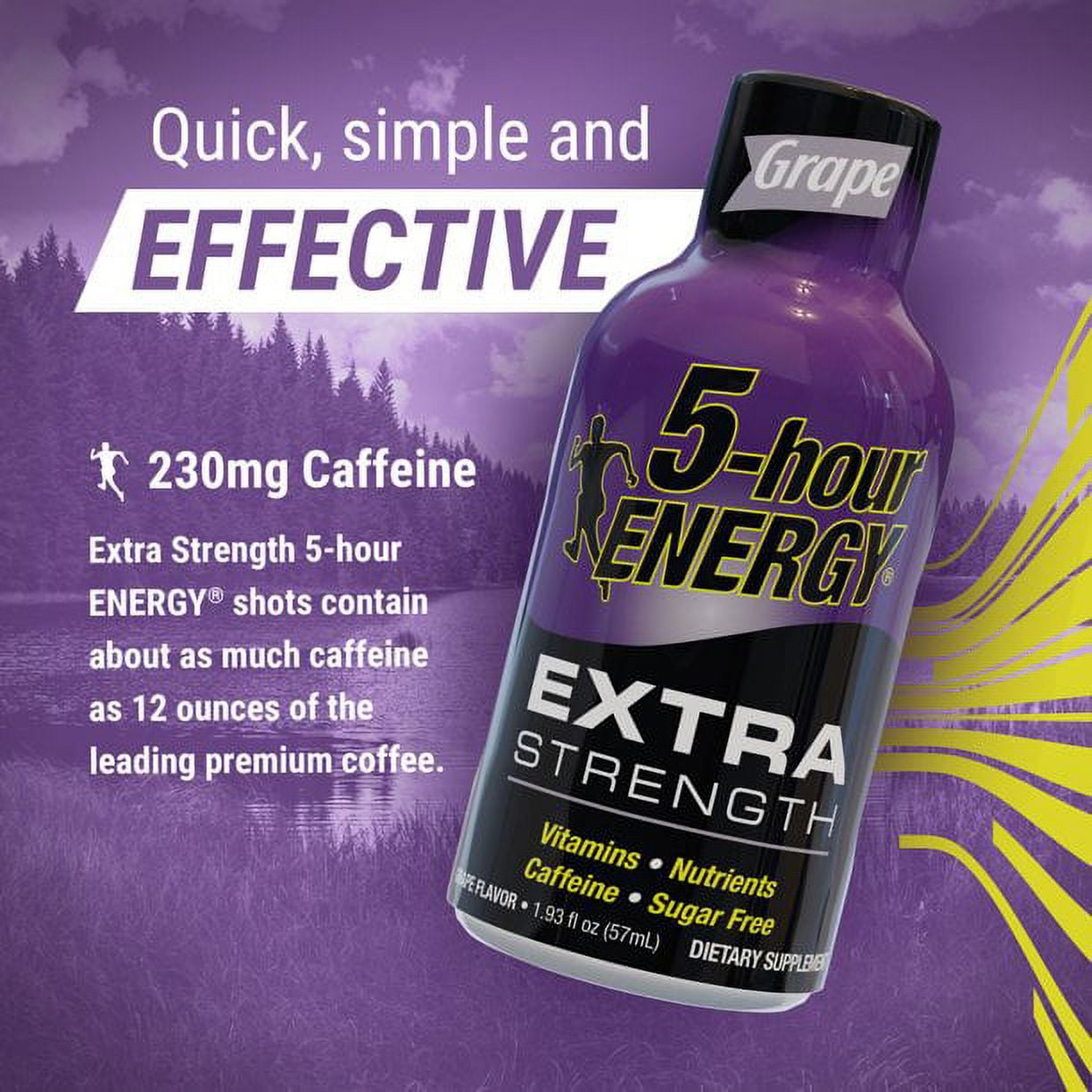 5 HOUR ENERGY SHOT EXTRA STRENGTH GRAPE 1.93 OZ 12 COUNT FOR FAST BOOST