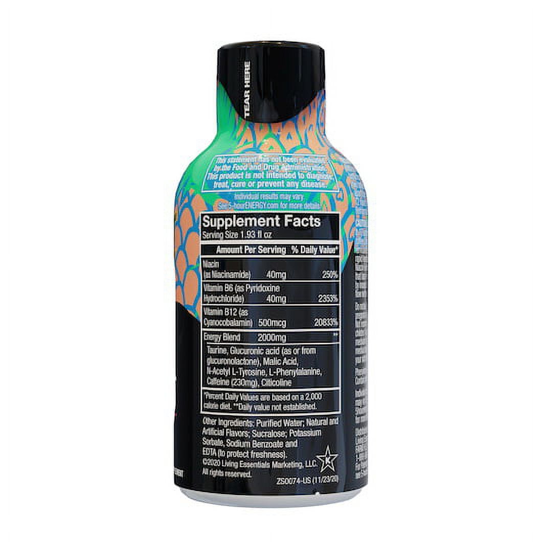 5 HOUR ENERGY EXTRA STRENGTH TROPICAL BURST 1.93 FLUID OUNCES 18 PER CASE