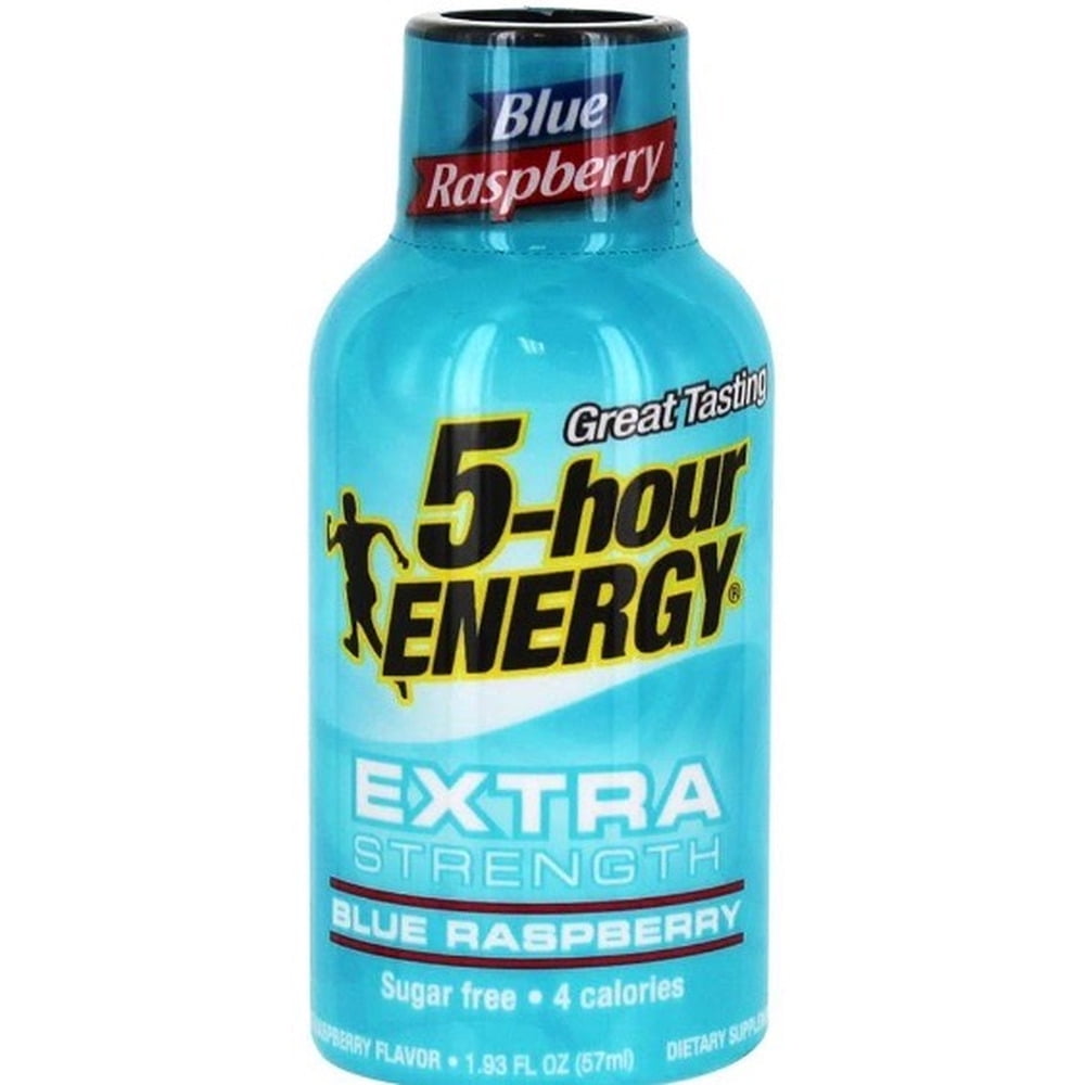 5-HOUR ENERGY SHOT EXTRA STRENGTH BLUE RASPBERRY 1.93 OZ SINGLE PACK OF 8