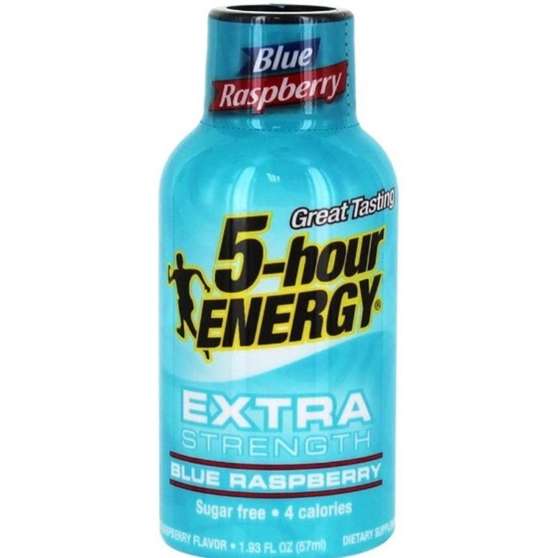 5-HOUR ENERGY SHOT EXTRA STRENGTH BLUE RASPBERRY 1.93 OZ SINGLE PACK OF 8