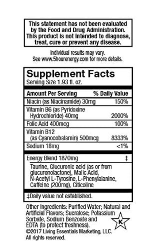 5-HOUR ENERGY SHOT BERRY 24 COUNT 1.93 OZ BOTTLES