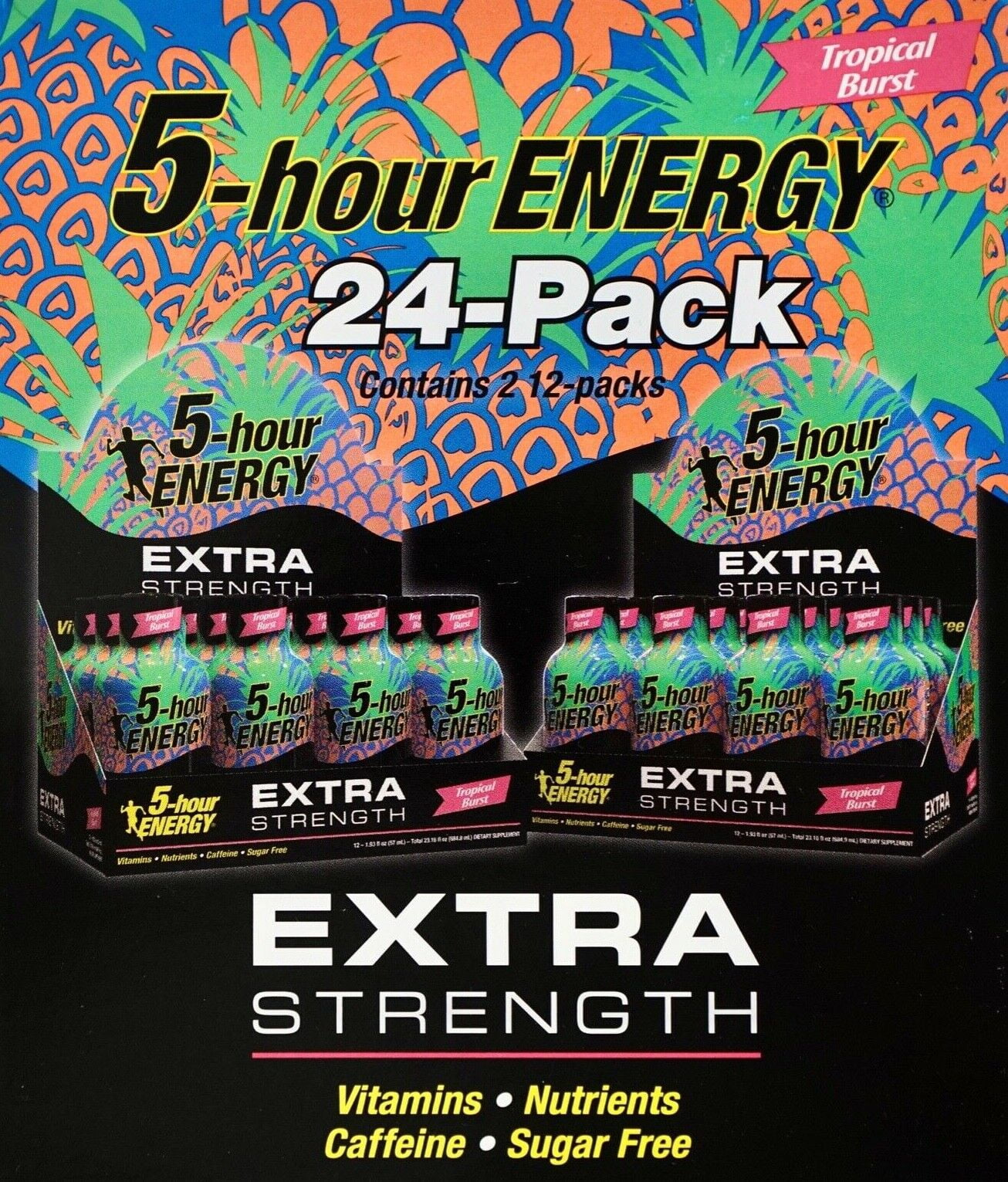 5 HOUR ENERGY SHOT TROPICAL BURST EXTRA STRENGTH SUGAR FREE 24 OR 12 BOTTLES
