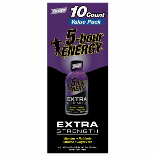 5 HOUR ENERGY EXTRA STRENGTH GRAPE SHOTS 1.93 FL OZ 10 CT