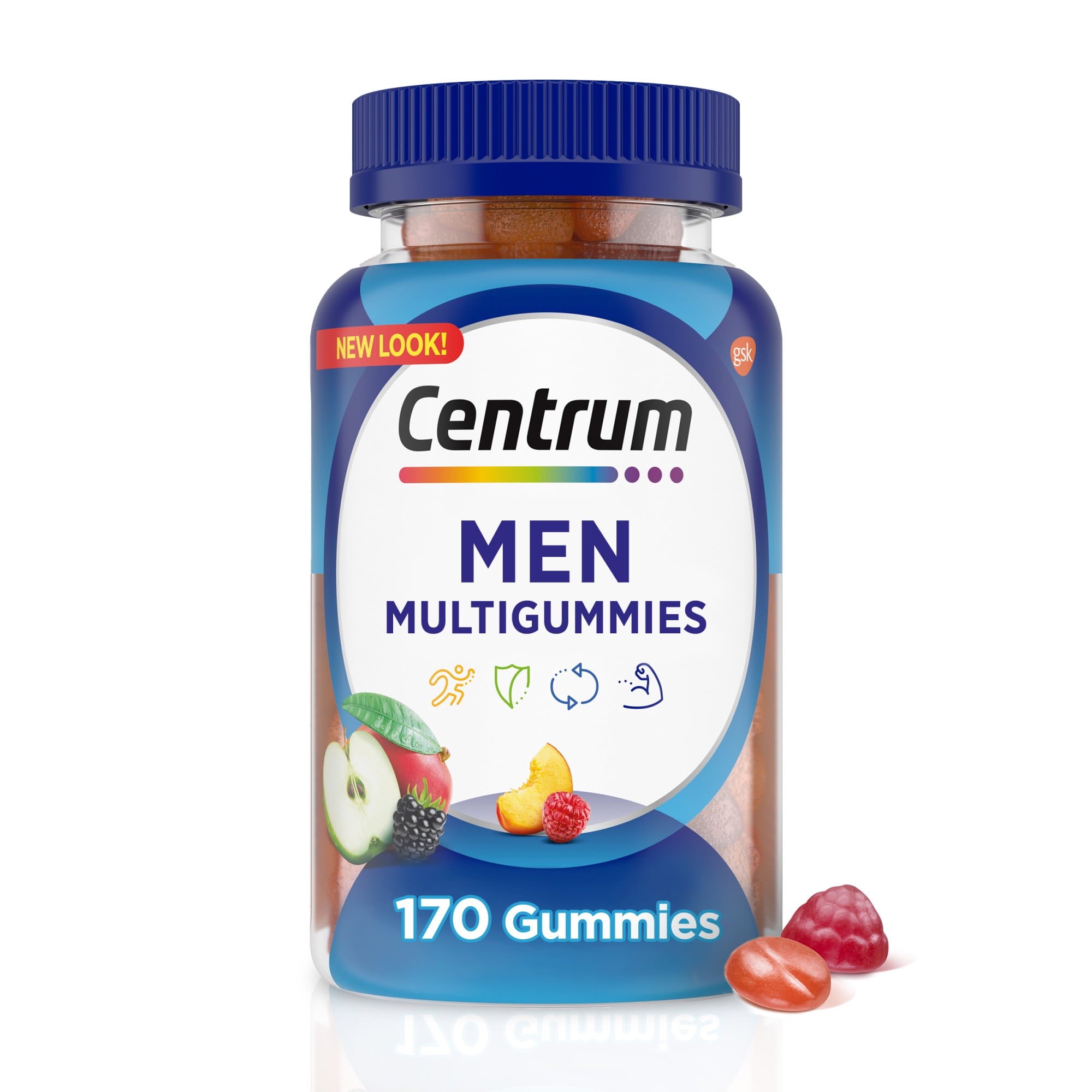 CENTRUM MULTIGUMMIES MEN GUMMY VITAMINS MULTIVITAMIN SUPPLEMENT ASSORTED FRUIT 170 COUNT