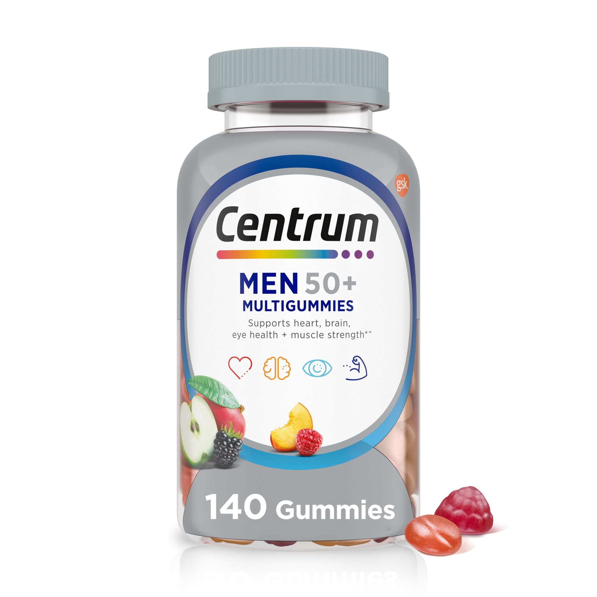 CENTRUM 50 PLUS MENS MULTIGUMMIES – ASSORTED FRUIT FLAVOR – 140 COUNT MULTIVITAMIN GUMMIES