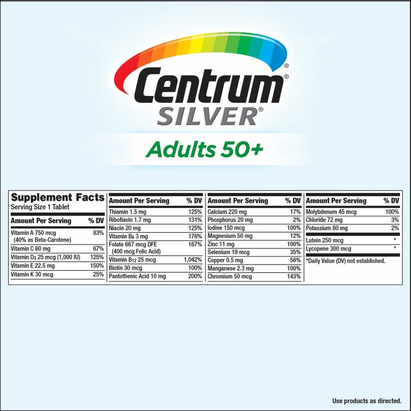 CENTRUM SILVER TABLETS FOR ADULTS 50 PLUS - 325 COUNT