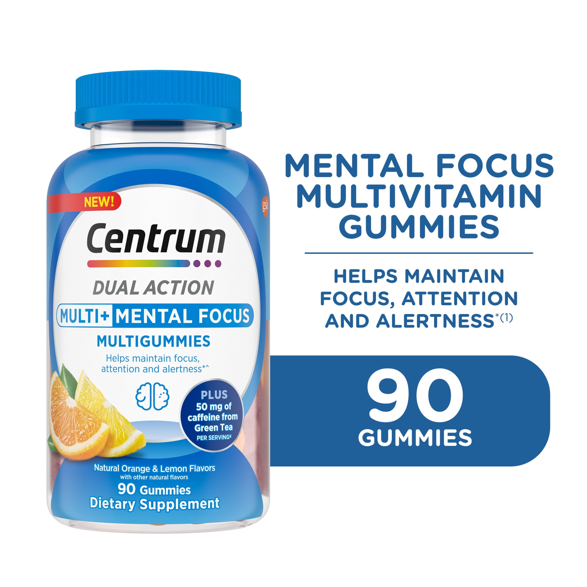CENTRUM MULTIGUMMIES MULTI+ DUAL ACTION GUMMY VITAMINS FOR MENTAL FOCUS 90 COUNT