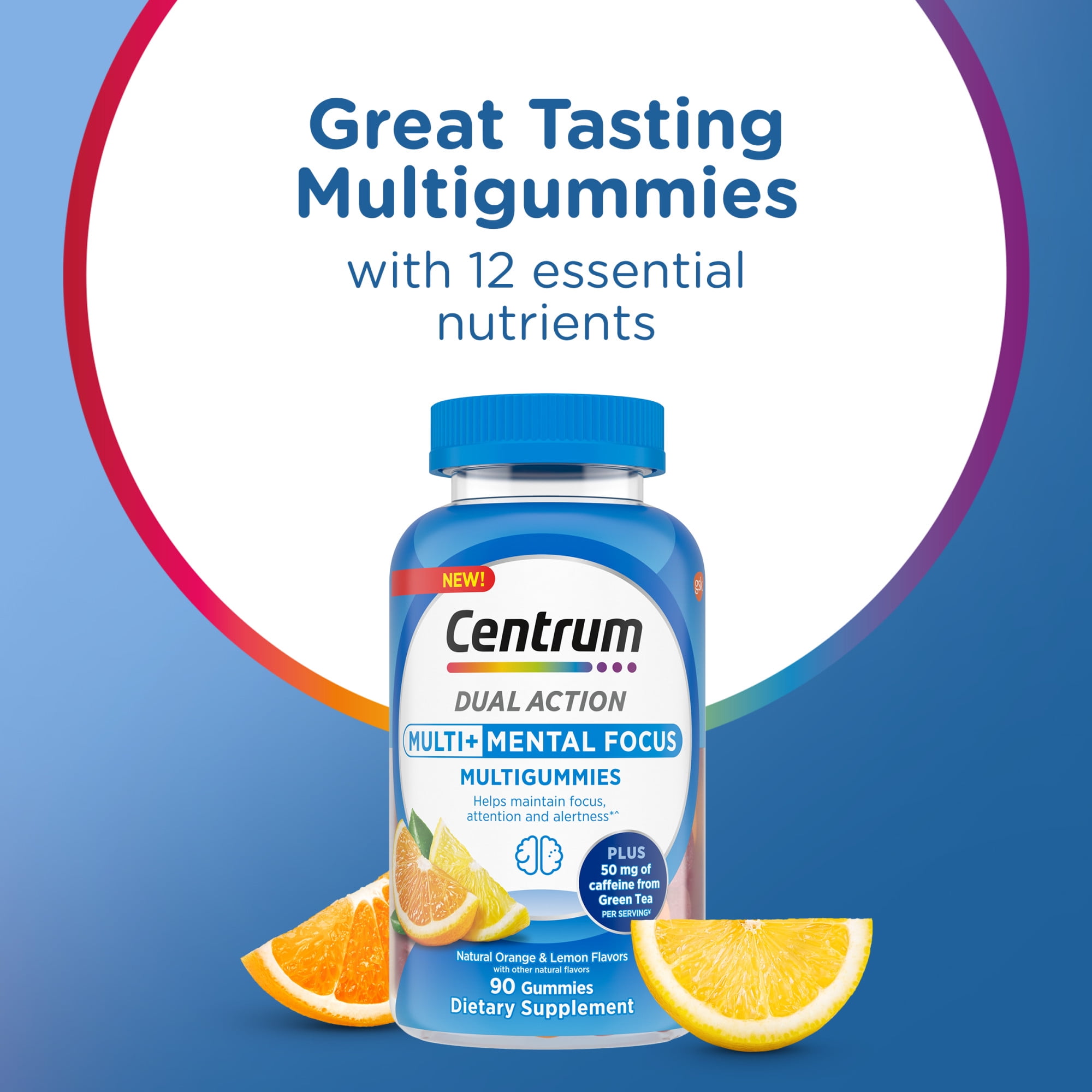 CENTRUM MULTIGUMMIES MULTI+ DUAL ACTION GUMMY VITAMINS FOR MENTAL FOCUS 90 COUNT