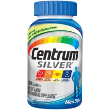 CENTRUM SILVER MEN 200 COUNT COMPLETE MULTIVITAMIN MULTIMINERAL TABLET WITH VITAMIN D3 B VITAMINS ZINC AGE 50 PLUS