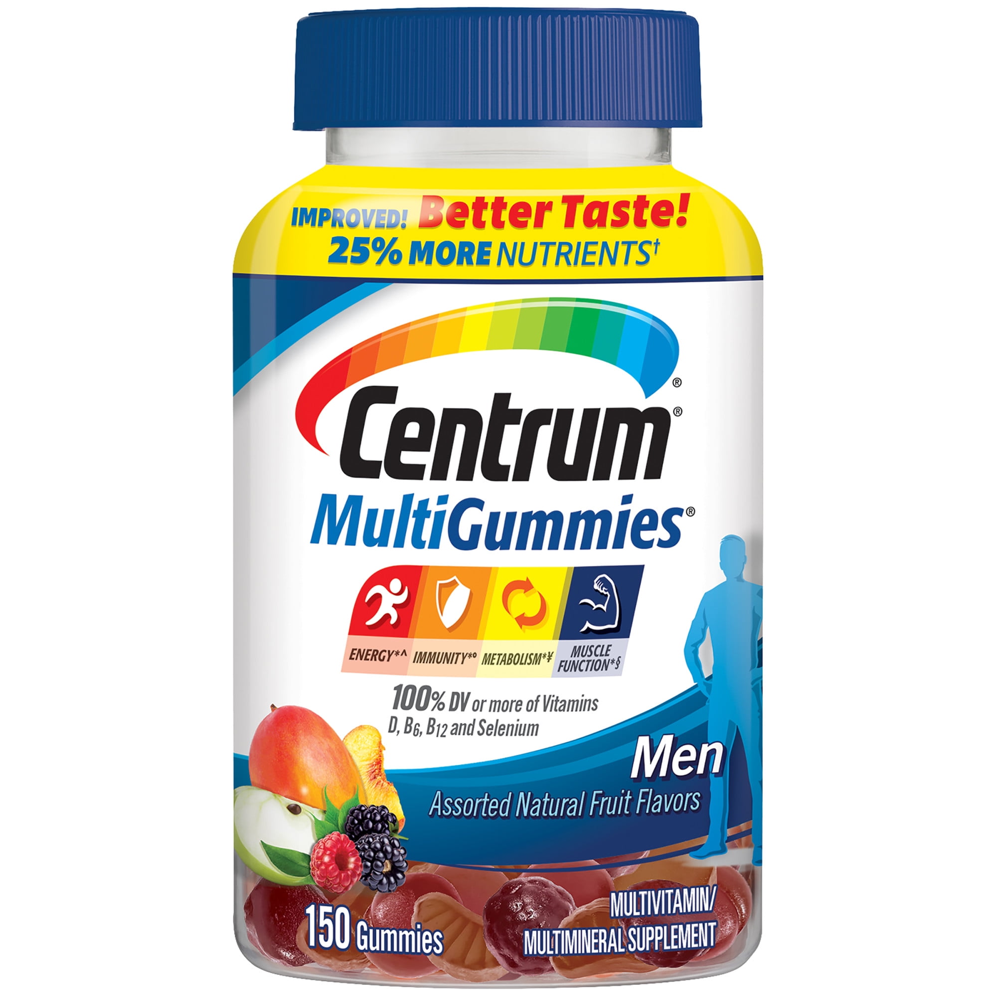 CENTRUM MULTIGUMMIES MEN MULTIVITAMIN GUMMIES FRUIT FLAVORS 150 CT