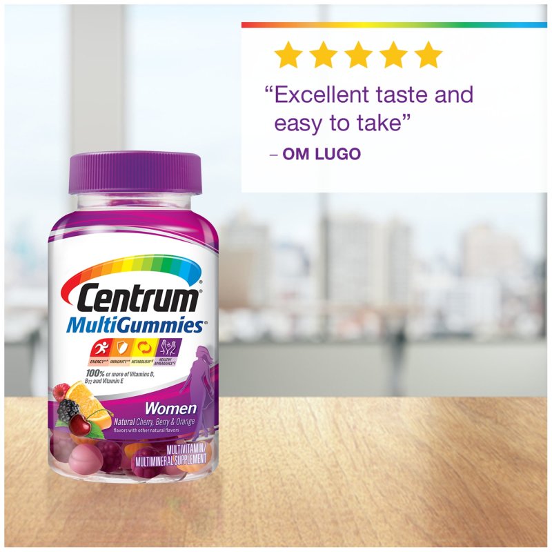 CENTRUM WOMEN'S GUMMIES WITH ASSORTED FRUIT FLAVOR 70 CT