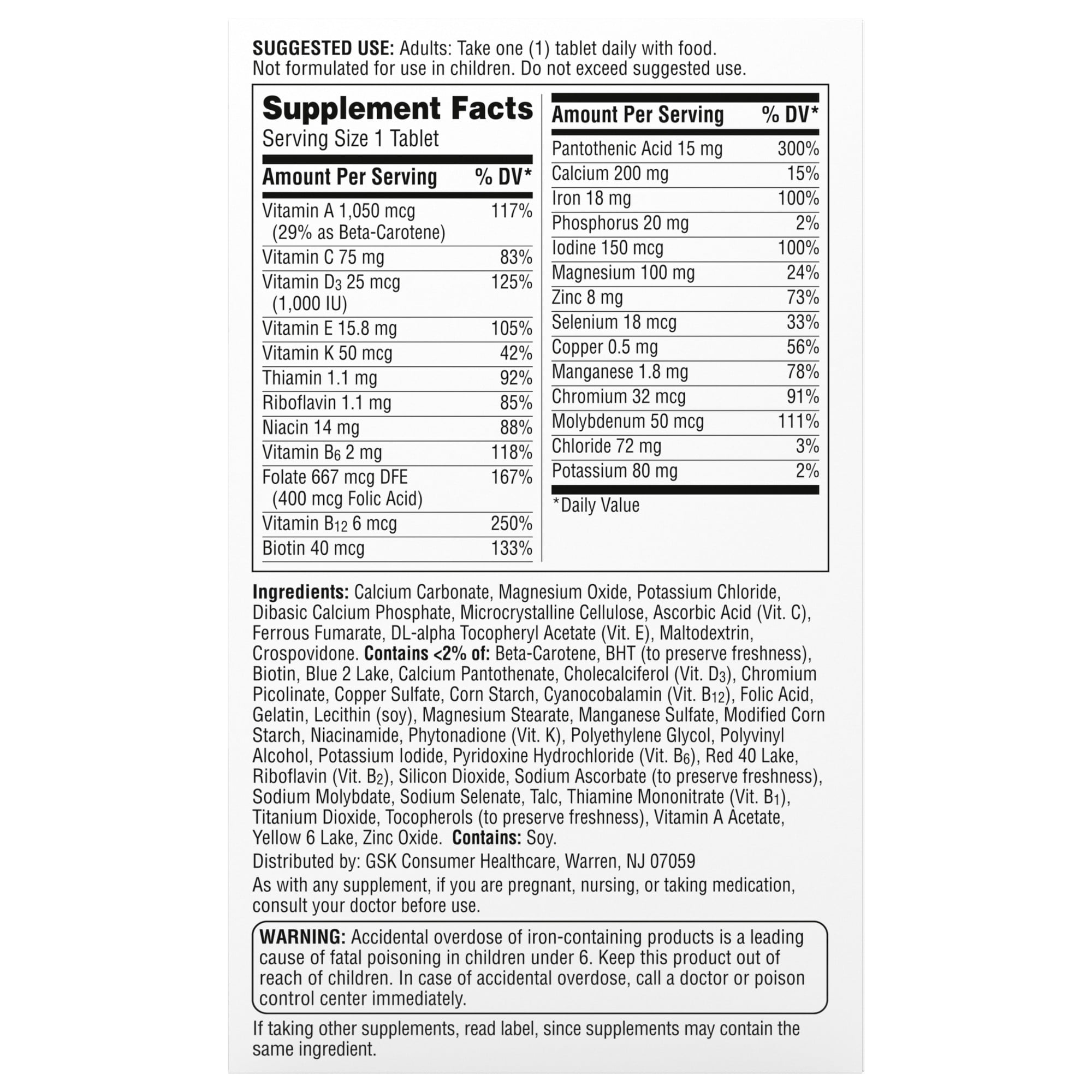 CENTRUM WOMEN'S MULTIVITAMIN 120 COUNT TABLET