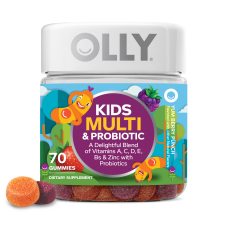 OLLY KIDS MULTIVITAMIN PROBIOTIC GUMMY DAILY DIGESTIVE SUPPLEMENT ZINC BERRY FLAVOR 70 CT
