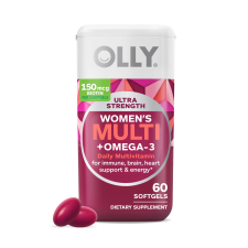 OLLY ULTRA STRENGTH WOMEN'S MULTI OMEGA-3 SOFTGELS FOR DAILY HEALTH IMMUNE SUPPORT 60 COUNT