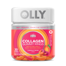 OLLY COLLAGEN GUMMY RINGS SUPPLEMENT SUPPORTS SKIN ELASTICITY 2.5G COLLAGEN PEACH 30 CT