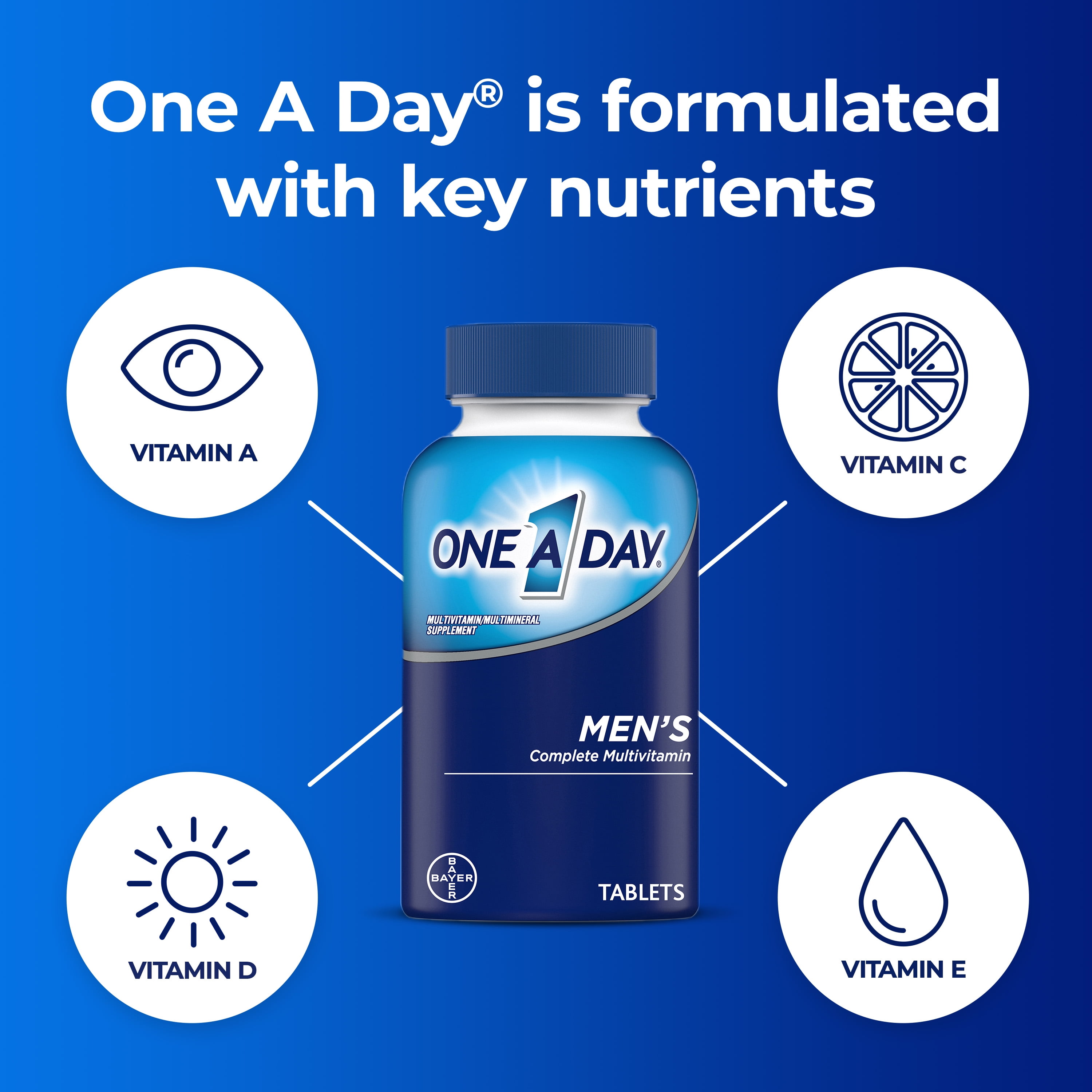 ONE A DAY MEN'S MULTIVITAMIN TABLETS 60 CT - MULTIVITAMINS FOR MEN