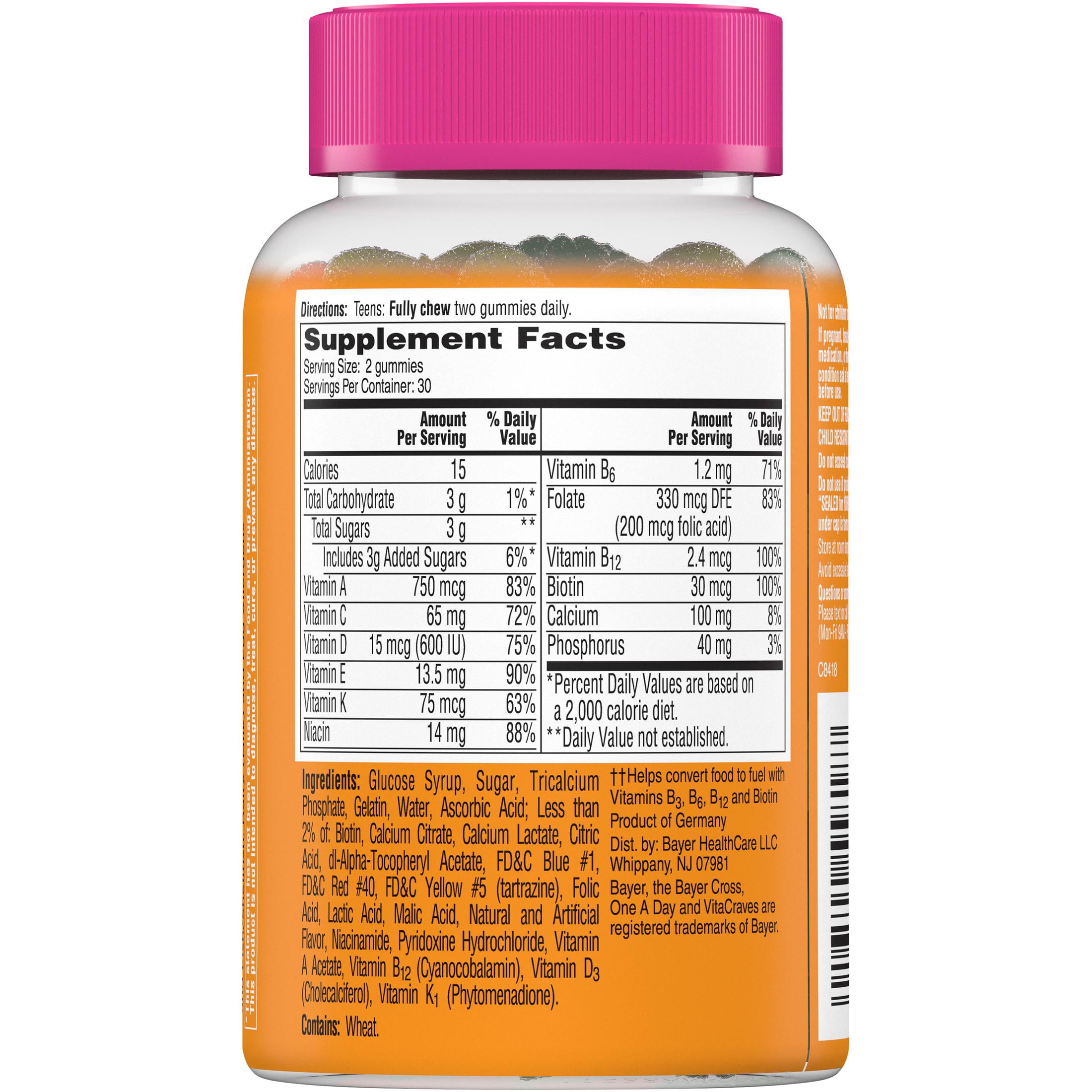 ONE A DAY TEEN FOR HER MULTIVITAMIN GUMMIES 60 COUNT
