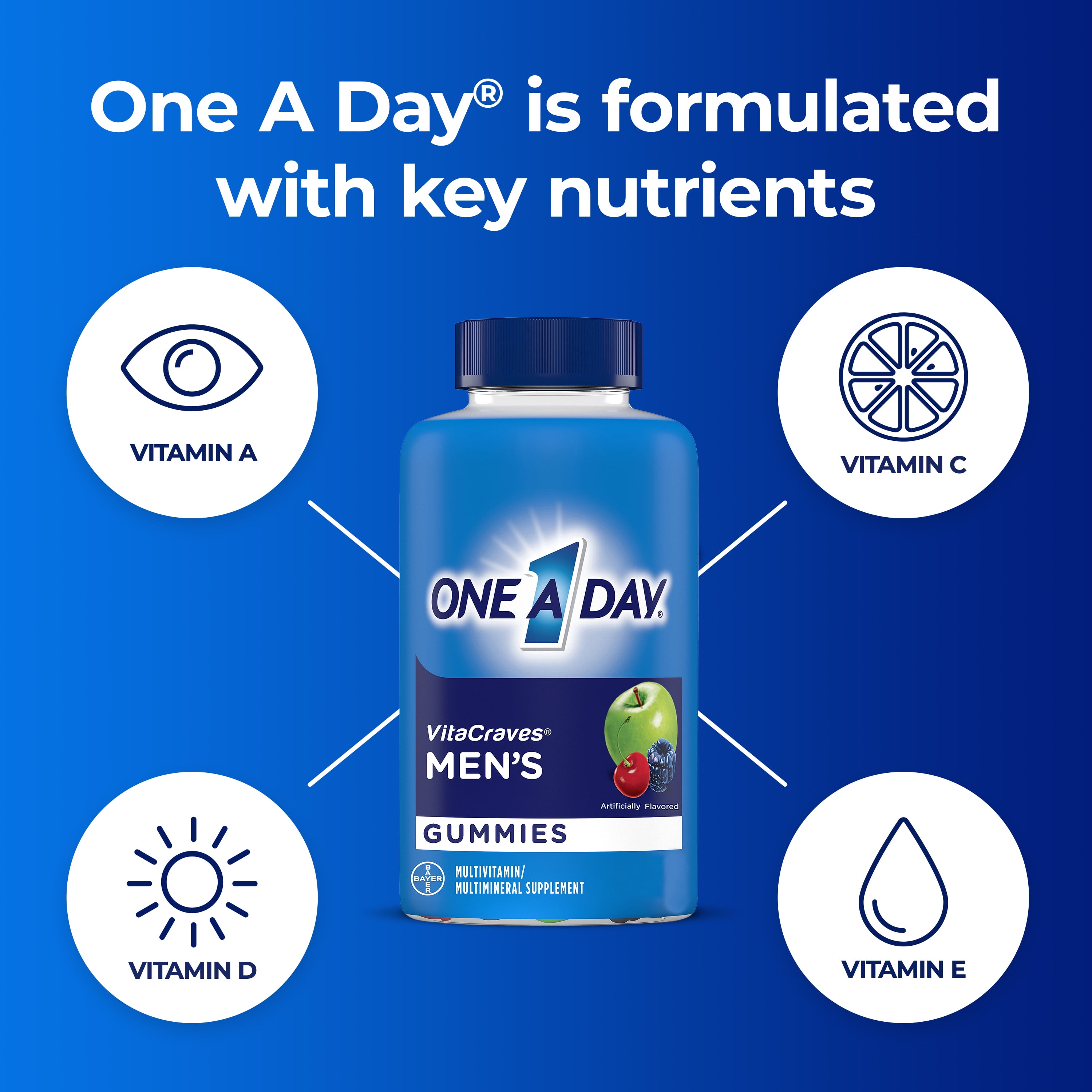 ONE A DAY MEN'S MULTIVITAMIN GUMMIES FOR MEN 80 COUNT