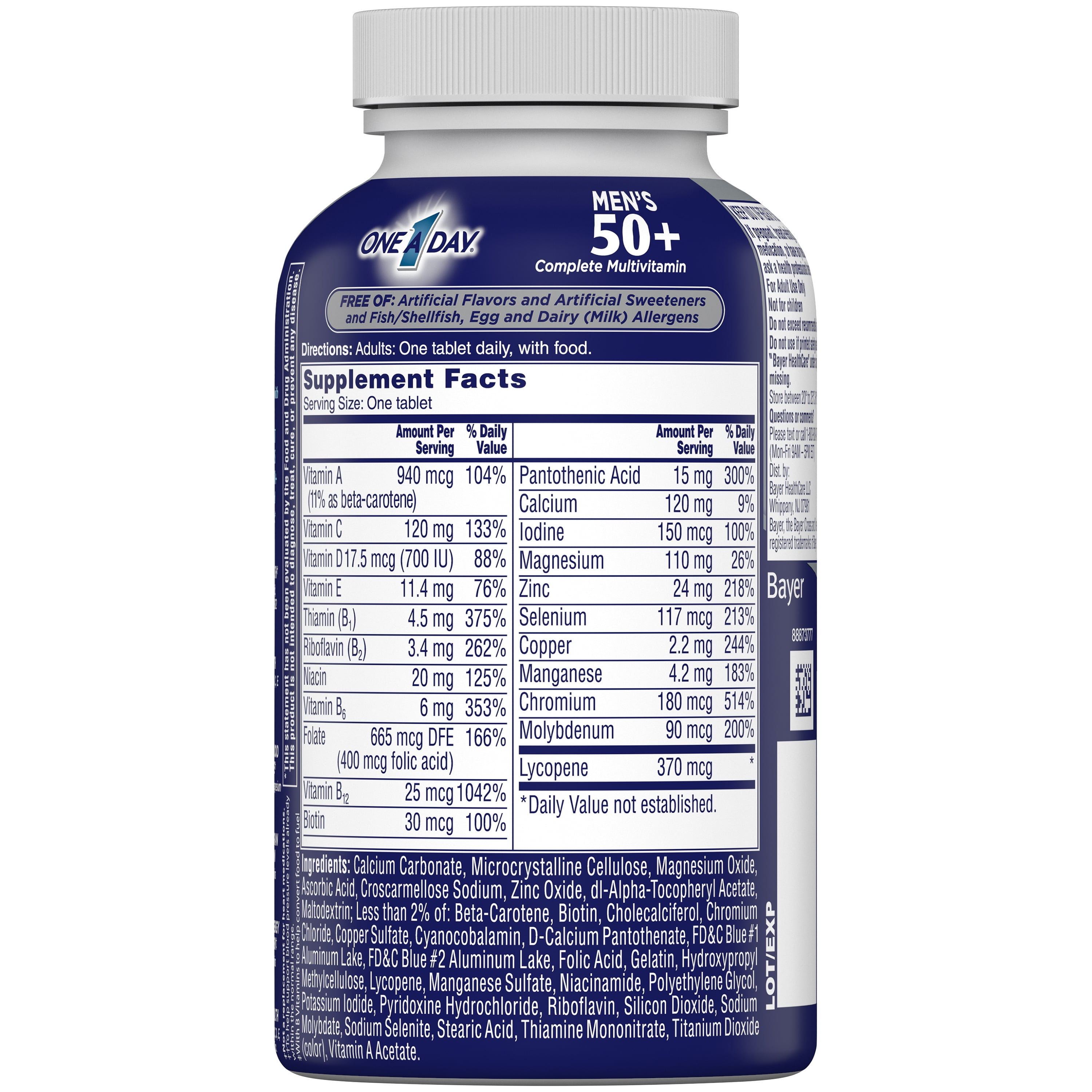 ONE A DAY MEN'S 50 PLUS MULTIVITAMIN TABLETS MULTIVITAMINS FOR MEN 100 COUNT