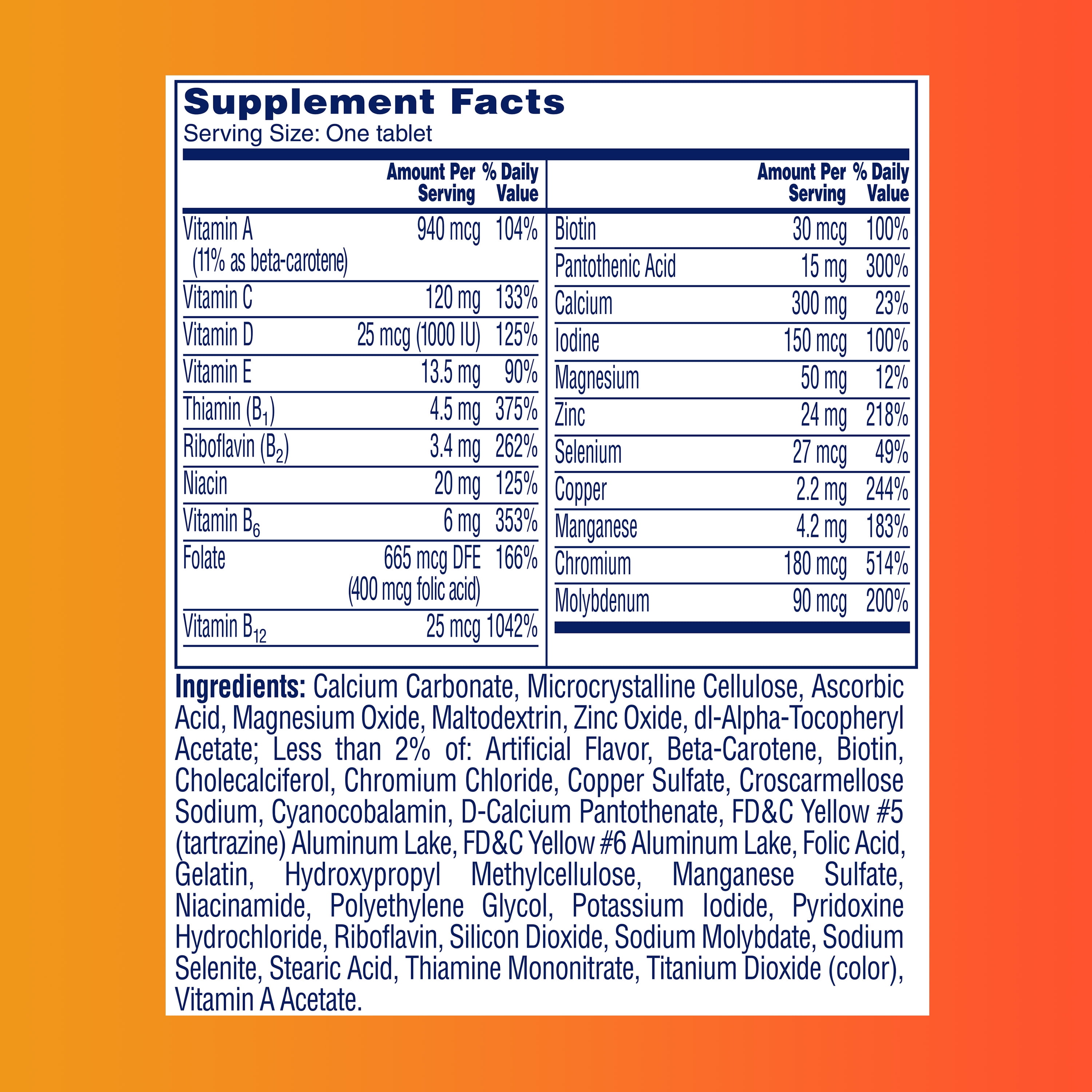 ONE A DAY WOMEN'S 50 PLUS MULTIVITAMIN TABLETS MULTIVITAMINS FOR WOMEN 65 COUNT
