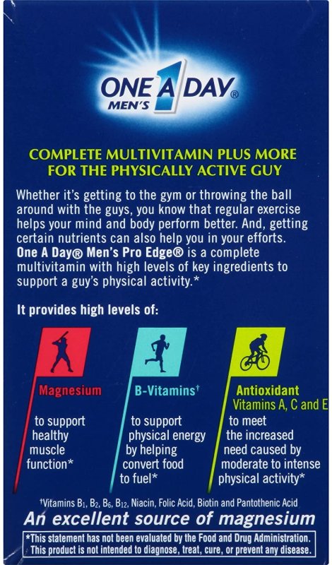 ONE A DAY MENS PRO EDGE COMPLETE MULTIVITAMIN 50 TABLETS PACK OF 2