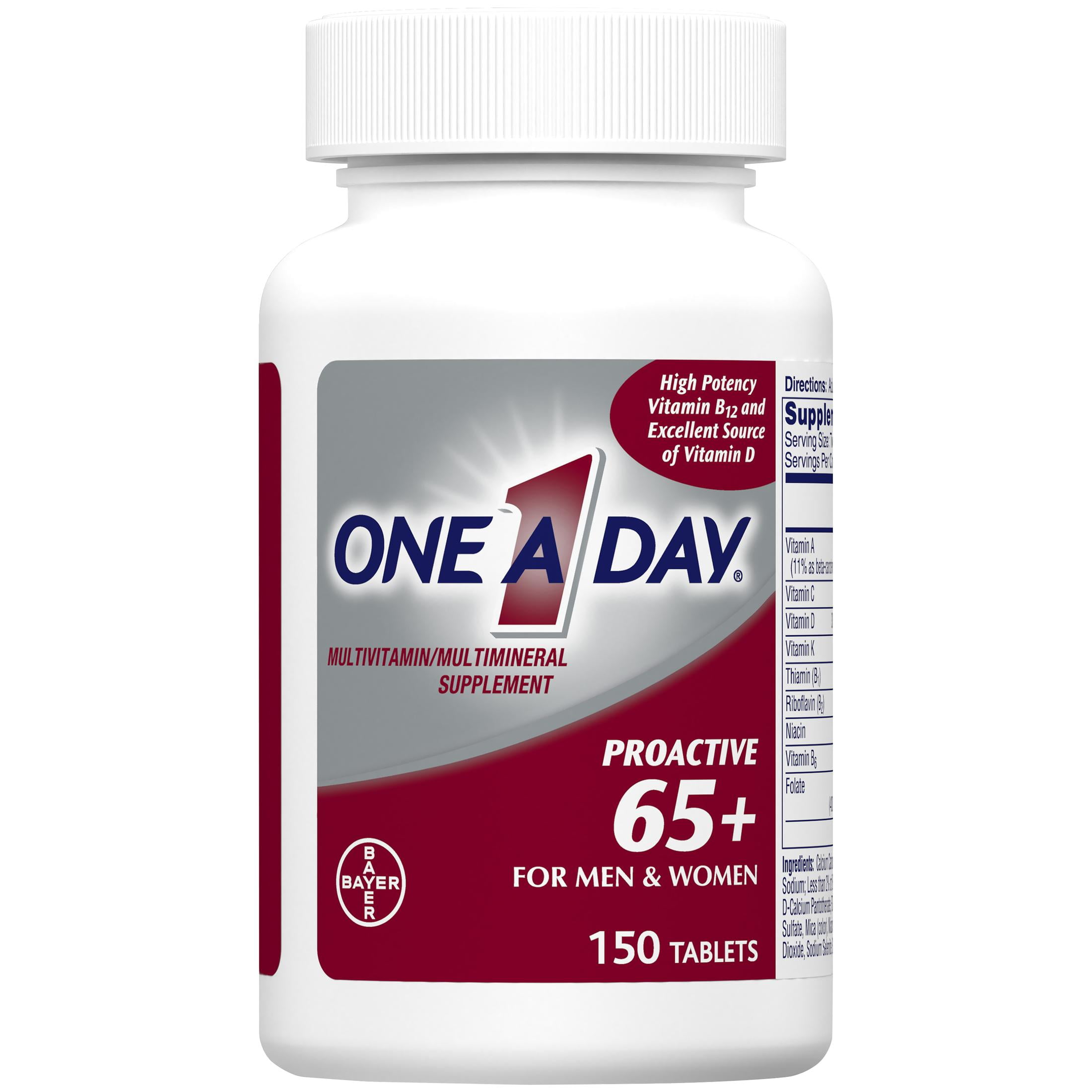 ONE A DAY PROACTIVE 65 PLUS MULTIVITAMIN TABLETS FOR MEN AND WOMEN 150CT PACK OF 2