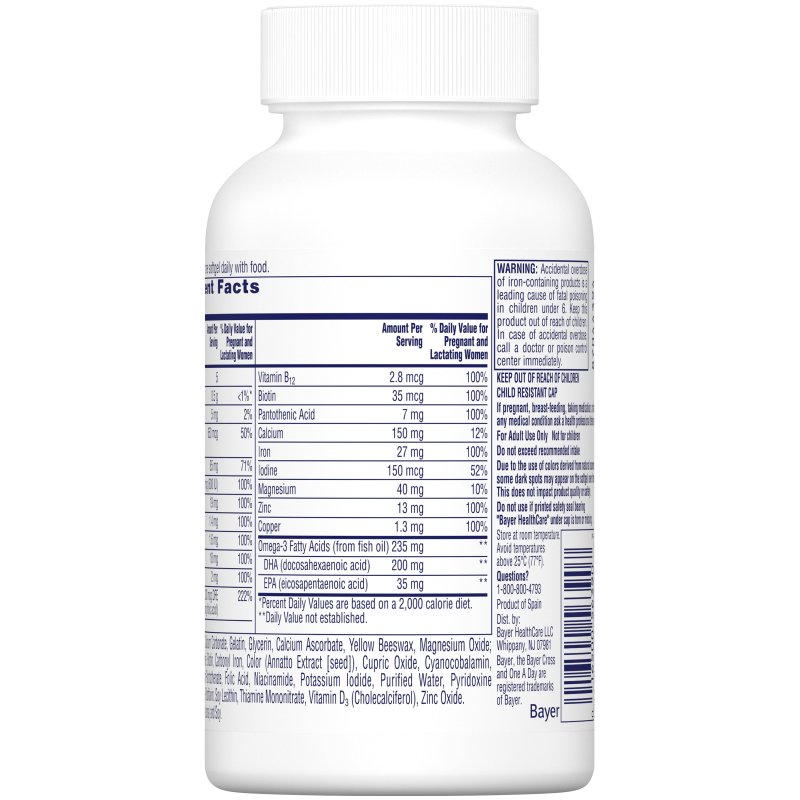 ONE A DAY WOMEN'S PRENATAL MULTIVITAMIN WITH FOLIC ACID DHA IRON 30 CT