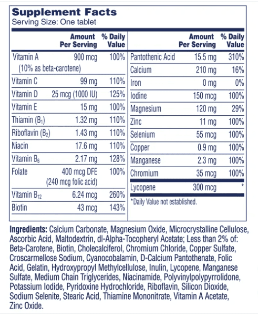 ONE A DAY MEN'S MULTIVITAMIN 300 TABLETS FOR DAILY NUTRITION BOOST